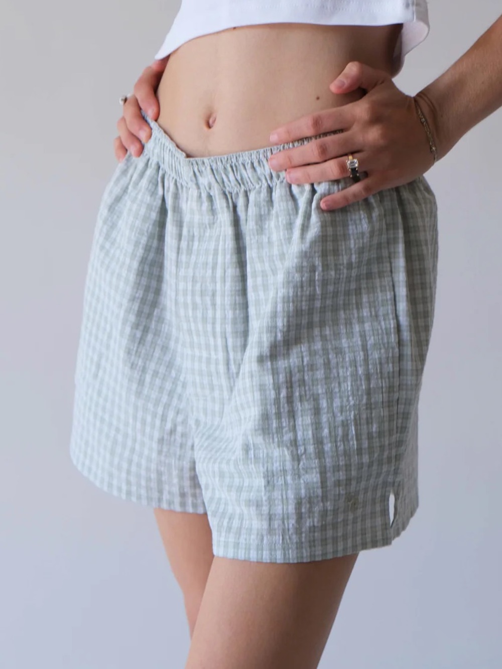 Saint Paradiso Boxer Short - Green Gingham - Picture 2 of 6